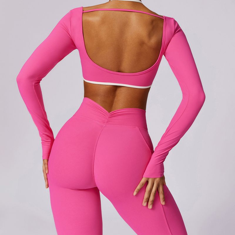 Beautiful back long sleeve bra & leggings sets