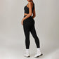 racerback yoga tank top & High-waisted Leggings 2-pieces Set