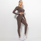 Seamless pleated yoga suit two-piece