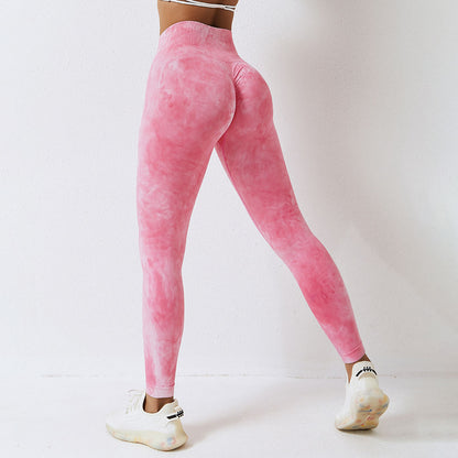 Tie-dye seamless high-rise hip lift Leggings