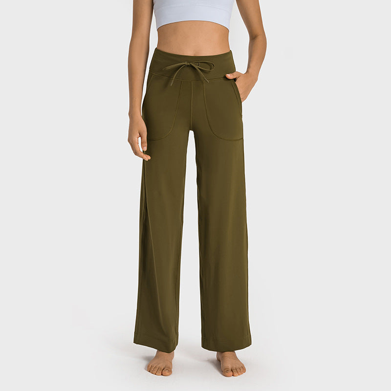 Side pockets, drawstring loose pants