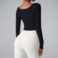 High-stretch skinny sports long-sleeved top