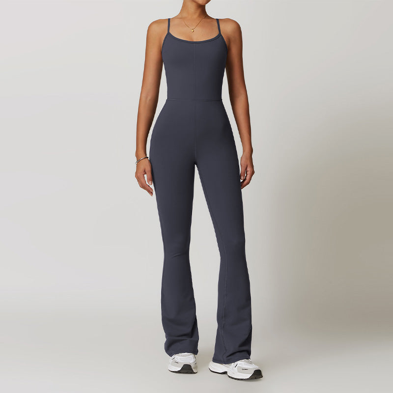 Ultra-soft One-Piece Tight Backless Fitness Jumpsuits