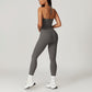 Quick-Dry U Neck Halter Sports Top+Leggings 2 Pieces Set