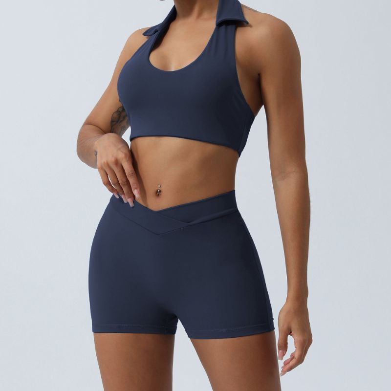 Beautiful back and butt lift sports yoga shorts set