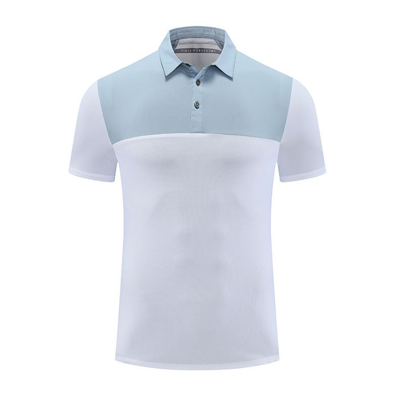 Outdoor Breathable Splicing Quick-Dry Sports Polo T-shirt