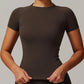 Threaded seamless short sleeve top