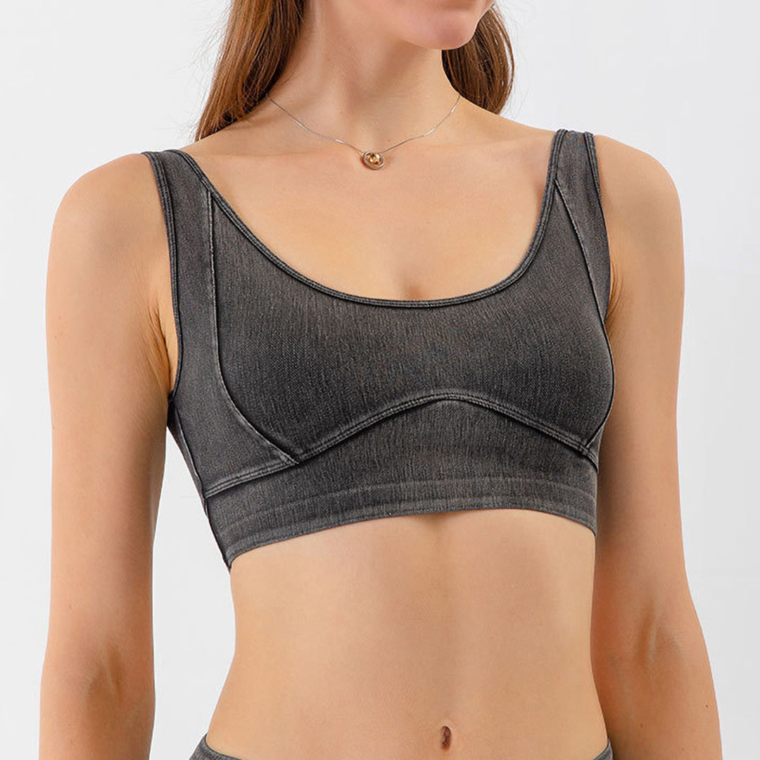 Denim stretch yoga bra