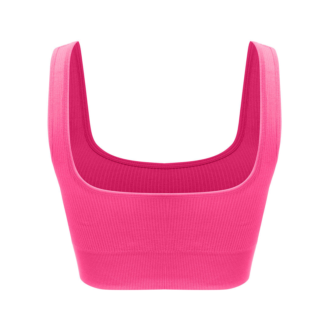 Solid wide straps, square neck sports bra