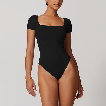 Quick-Dry Short Sleeve Thong Bodysuits