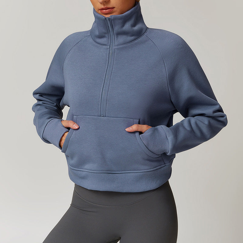 Fleece stand collar thickened warm Sweatshirts