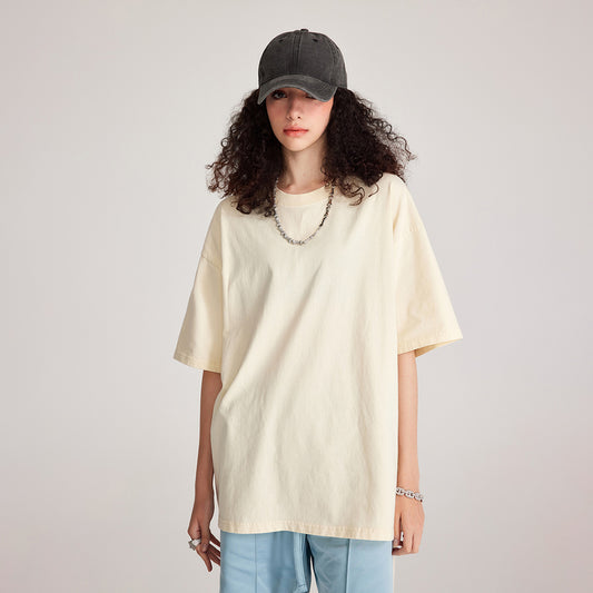 Solid color loose blank T-shirt