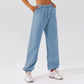 Solid color straight casual jogging sweatpants