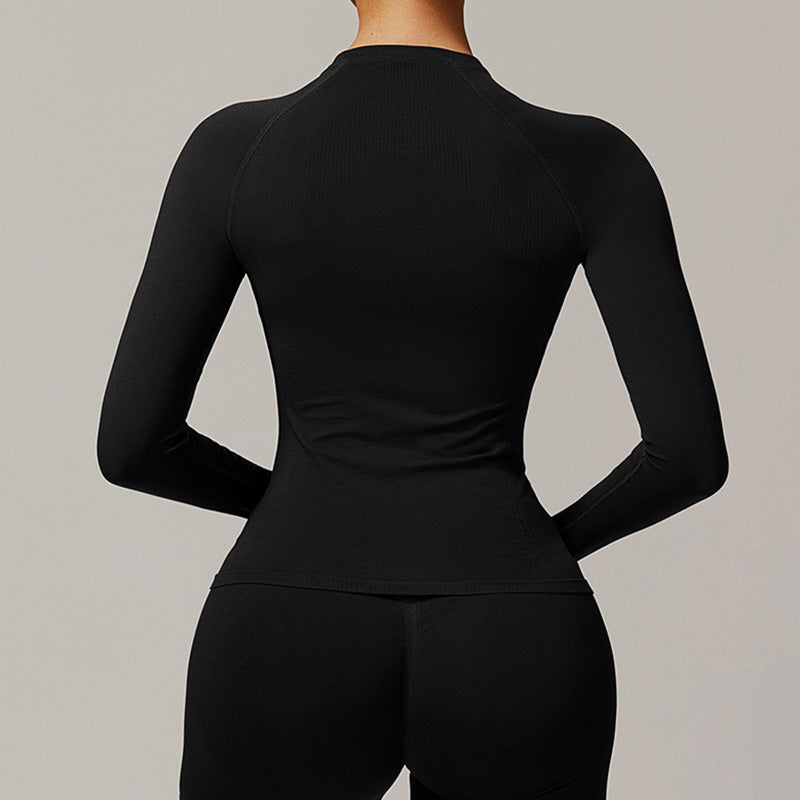 Threaded seamless long sleeve top