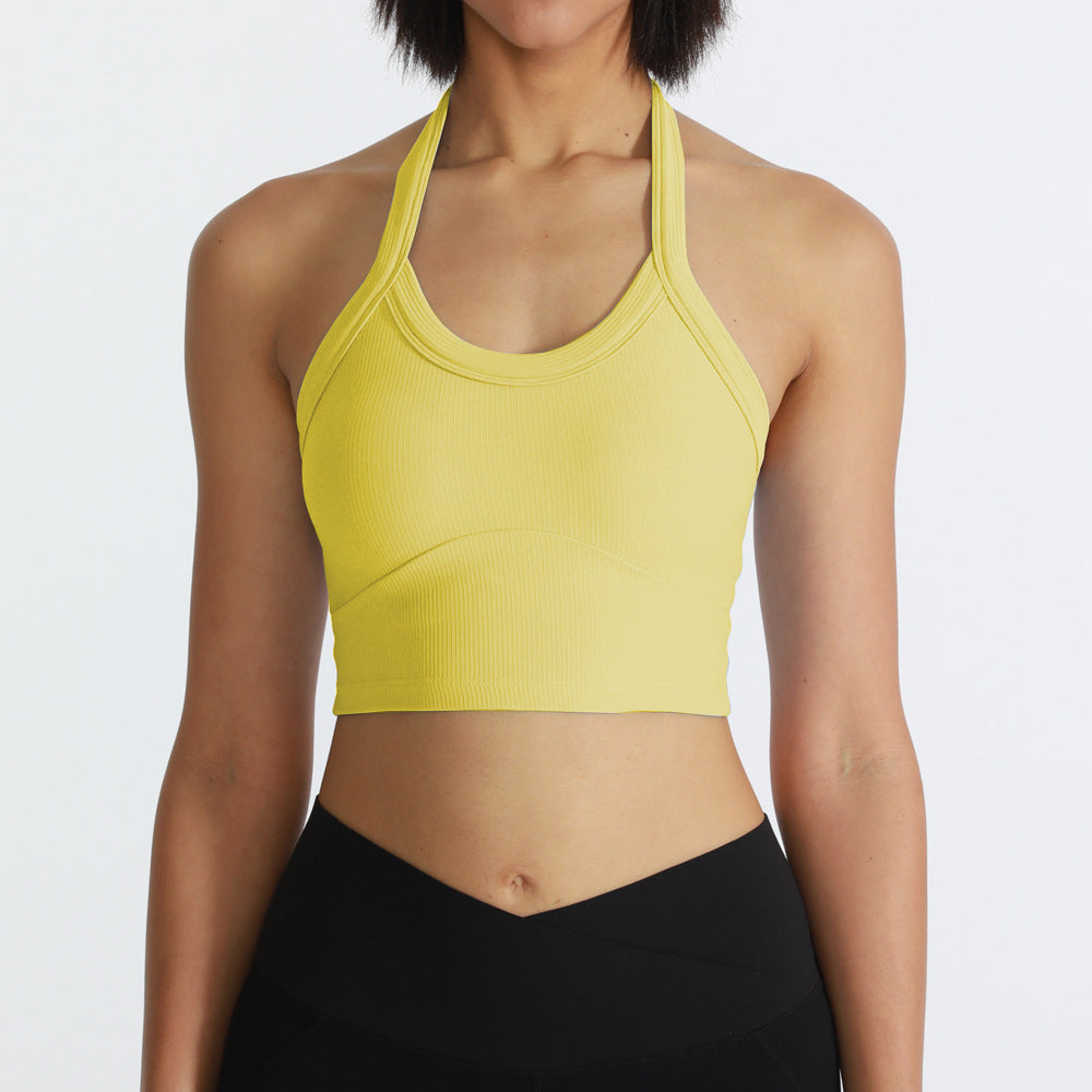 Solid halterneck sports bra