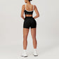 Ultra-Soft Thin Straps Yoga Bra + Higt Waist Shorts Sports Suit