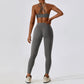 Back cross bra & sports leggings 2-piece set