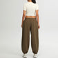 short sleeve crop top + Elastic Leg Sweatpants 2-piece Set