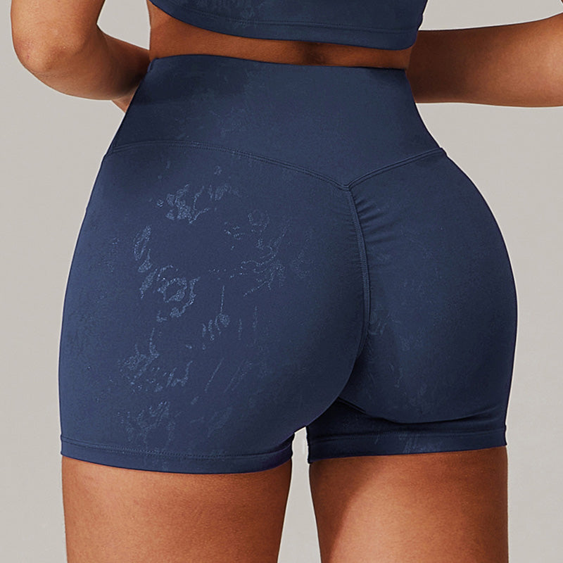 gold stamping High-waisted sports shorts