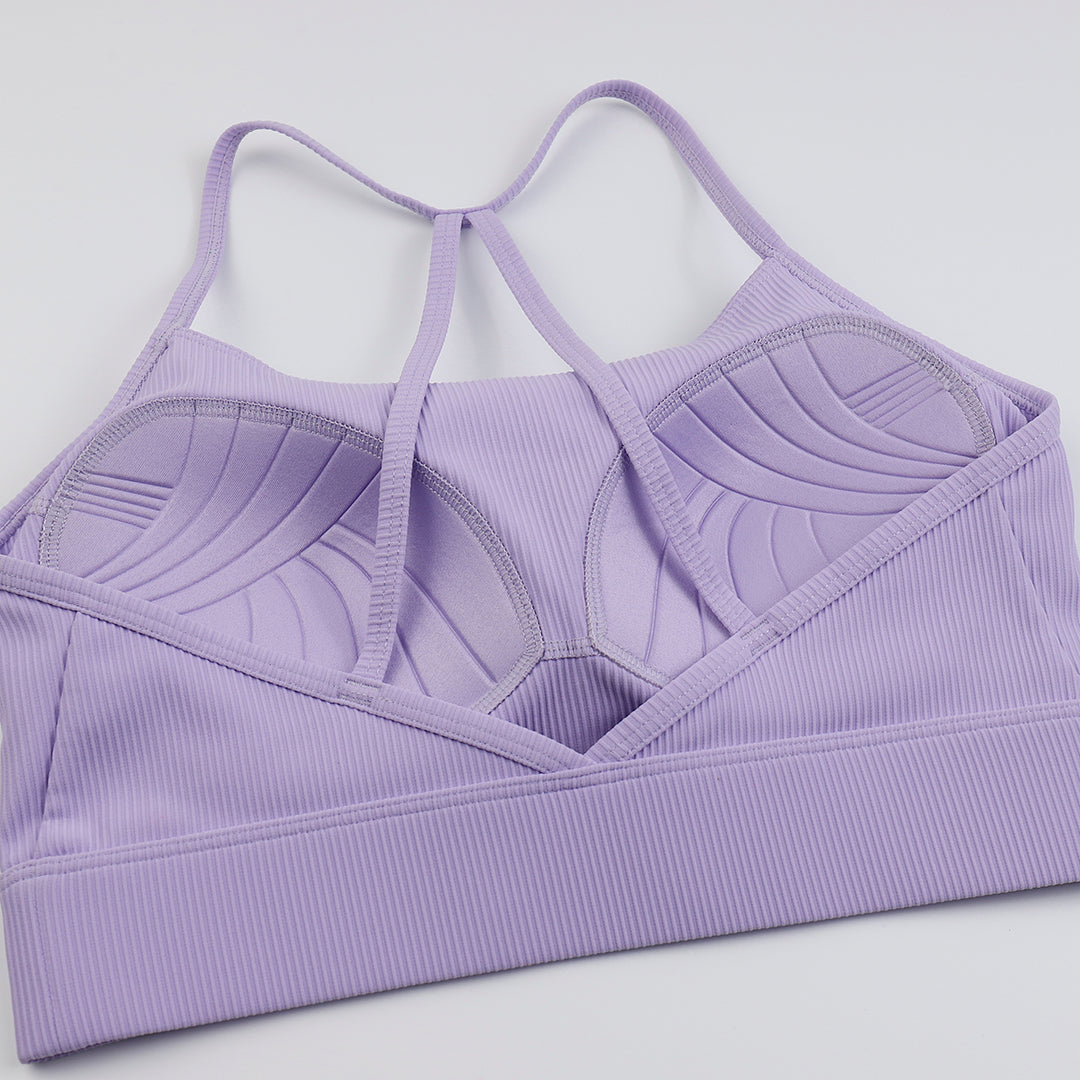 One-piece crossover straps sports bra