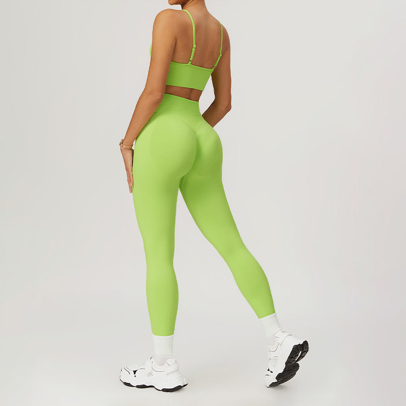 Seamless High-waisted Sports Bra + Legging 2 Pieces Set