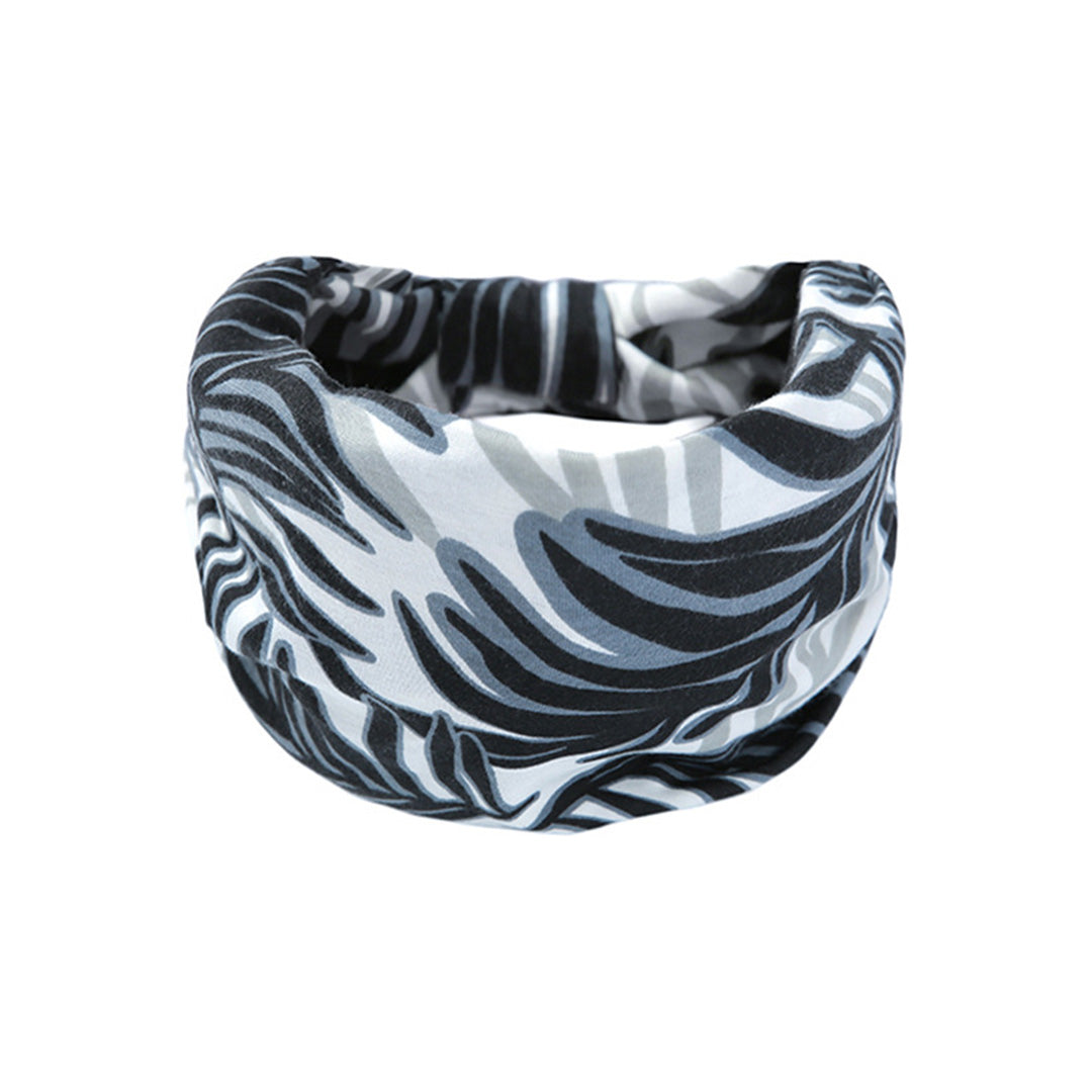 Printed Elastic Wide-Brimmed Yoga Strap Hair Accessory