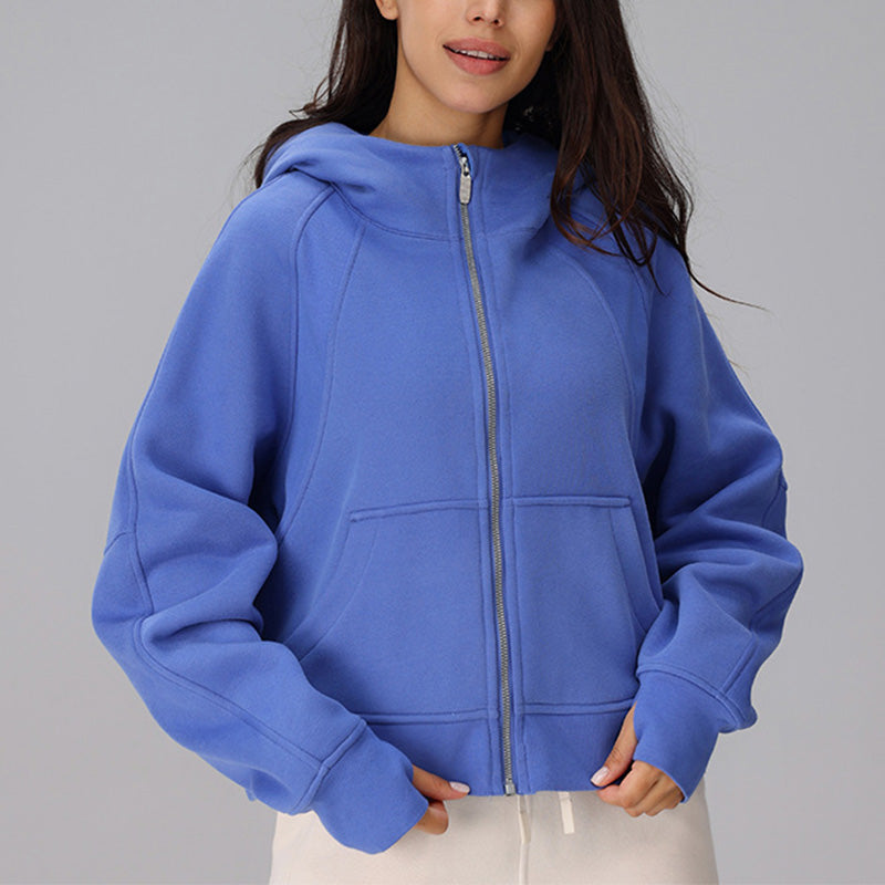 Fleece Full Zipper Thickened hooded and Warm Sweatshirt