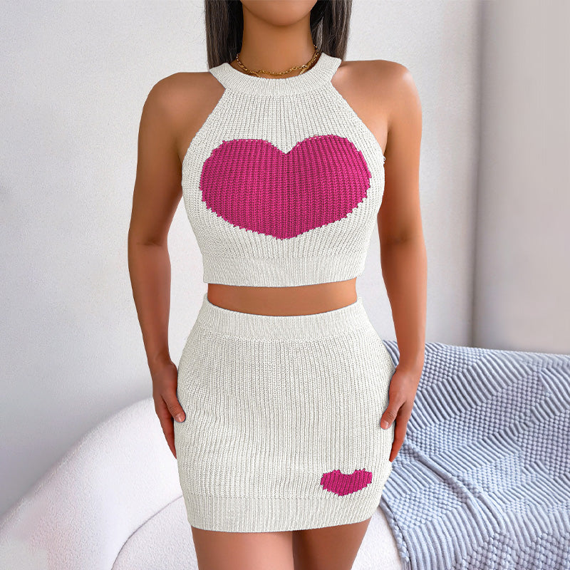 Leisure Love Color Matching Hip Pack Skirt Set