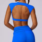 Solid color backless skinny sports bras