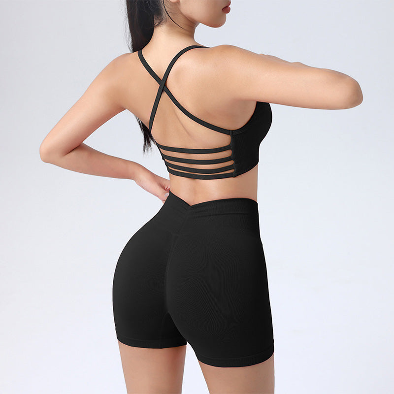 Seamless Sexy Bra + High Waisted Shorts 2-Piece Set