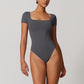 Quick-Dry Short Sleeve Thong Bodysuits