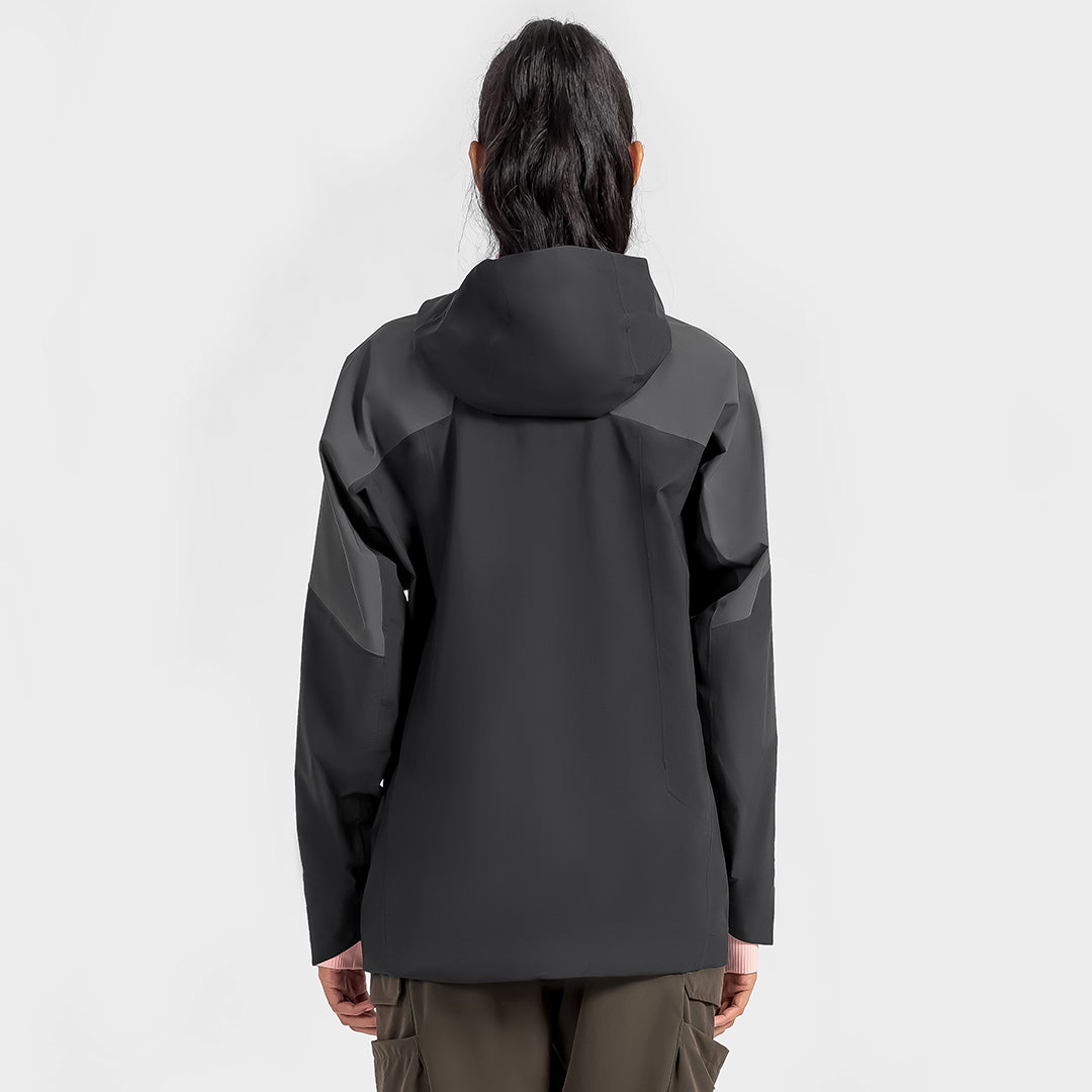 Half zip patchwork pocket waterproof jacket