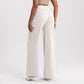 Nude High Waist Loose Wide Leg Straight Pants