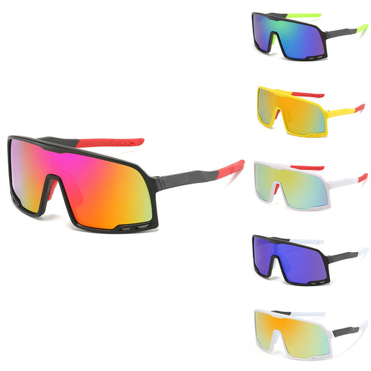 Lunettes de soleil monobloc à grande monture pour sports de plein air, miroir de cyclisme