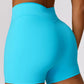 Peach hip high waist yoga shorts