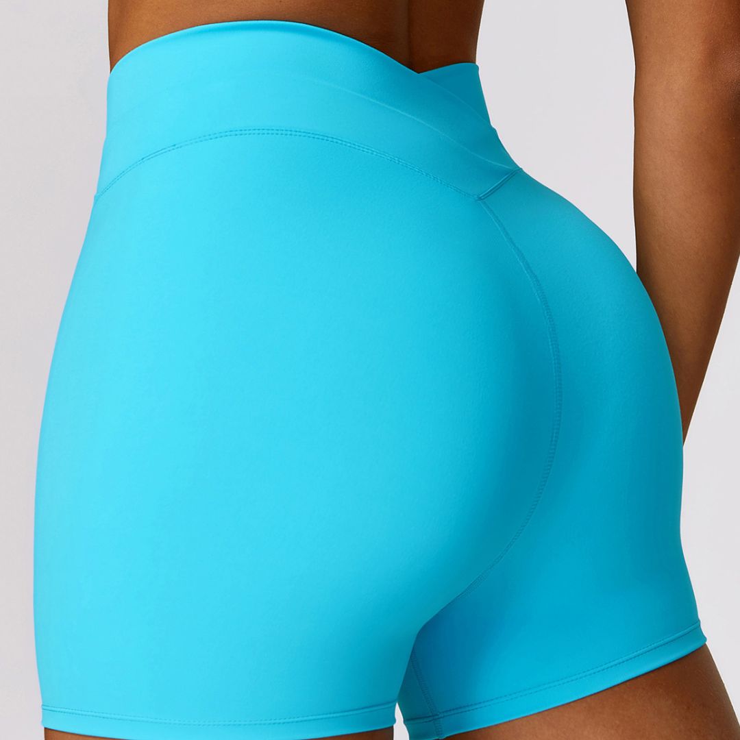 Peach hip high waist yoga shorts