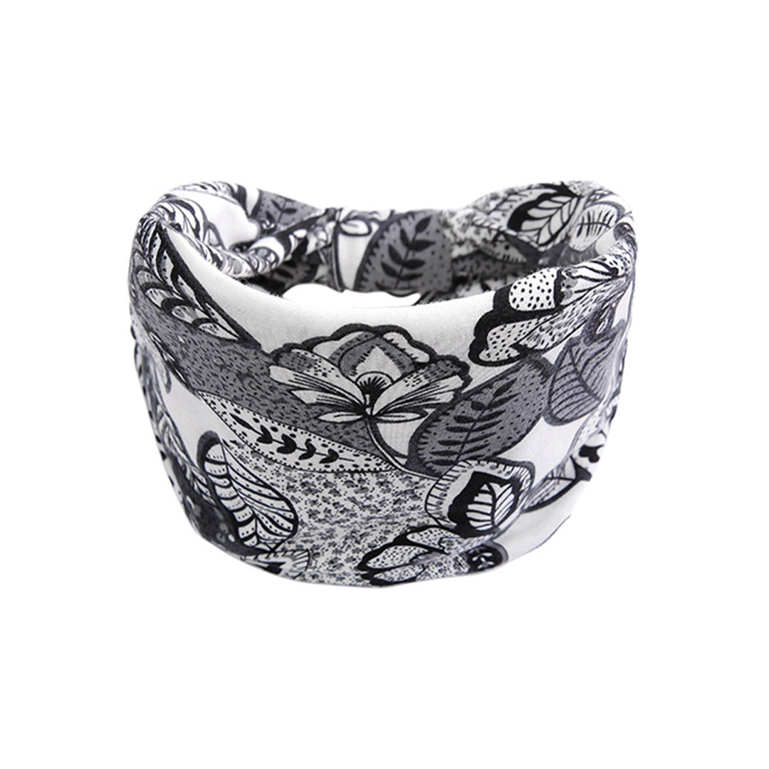 Printed Elastic Wide-Brimmed Yoga Strap Hair Accessory