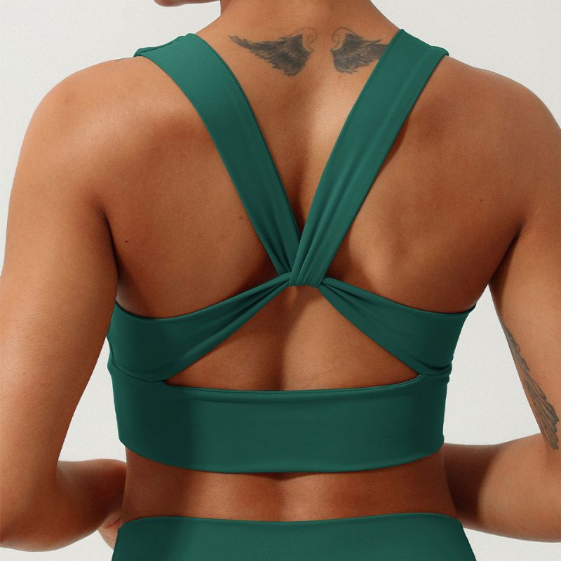 Cross beauty back gathered V-neck yoga bras