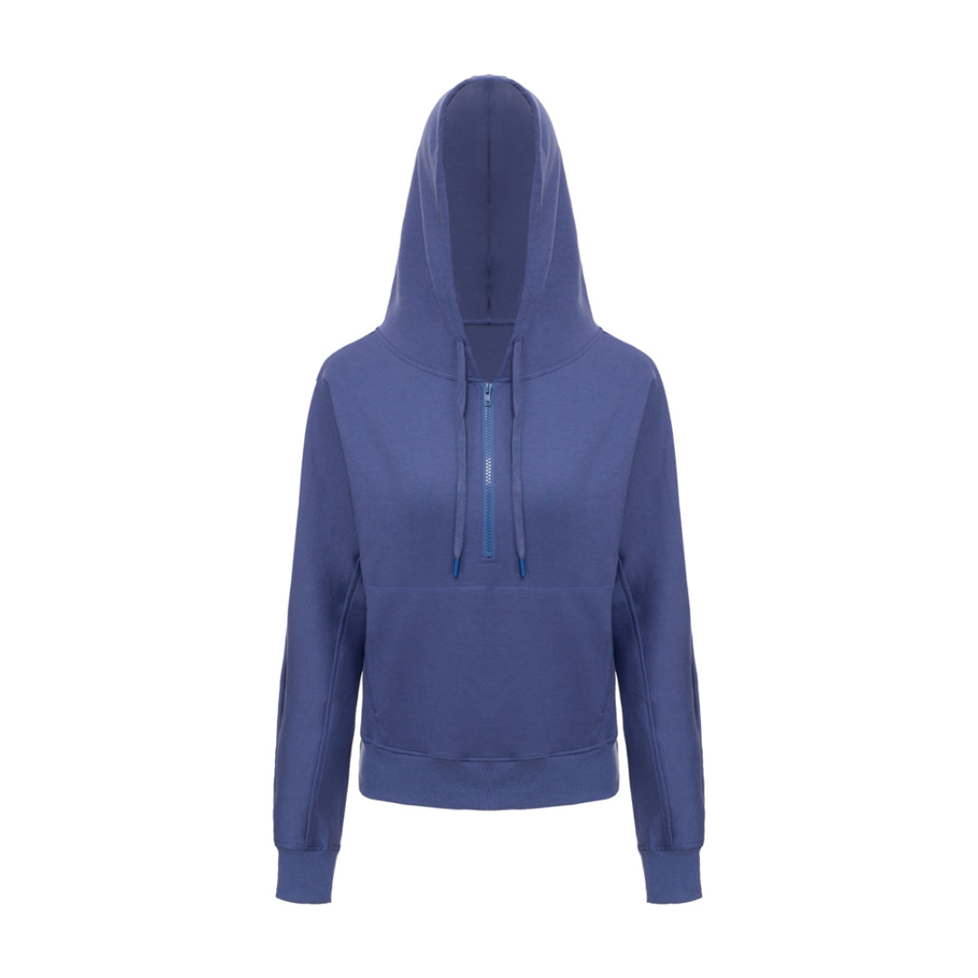 Casual Half Zip Drawstring Sports Hooded Jacket