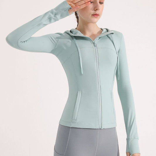 Nude brushed yoga jacket