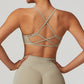 Seamless U Neck Cross Back Quick-Dry Sports Bra