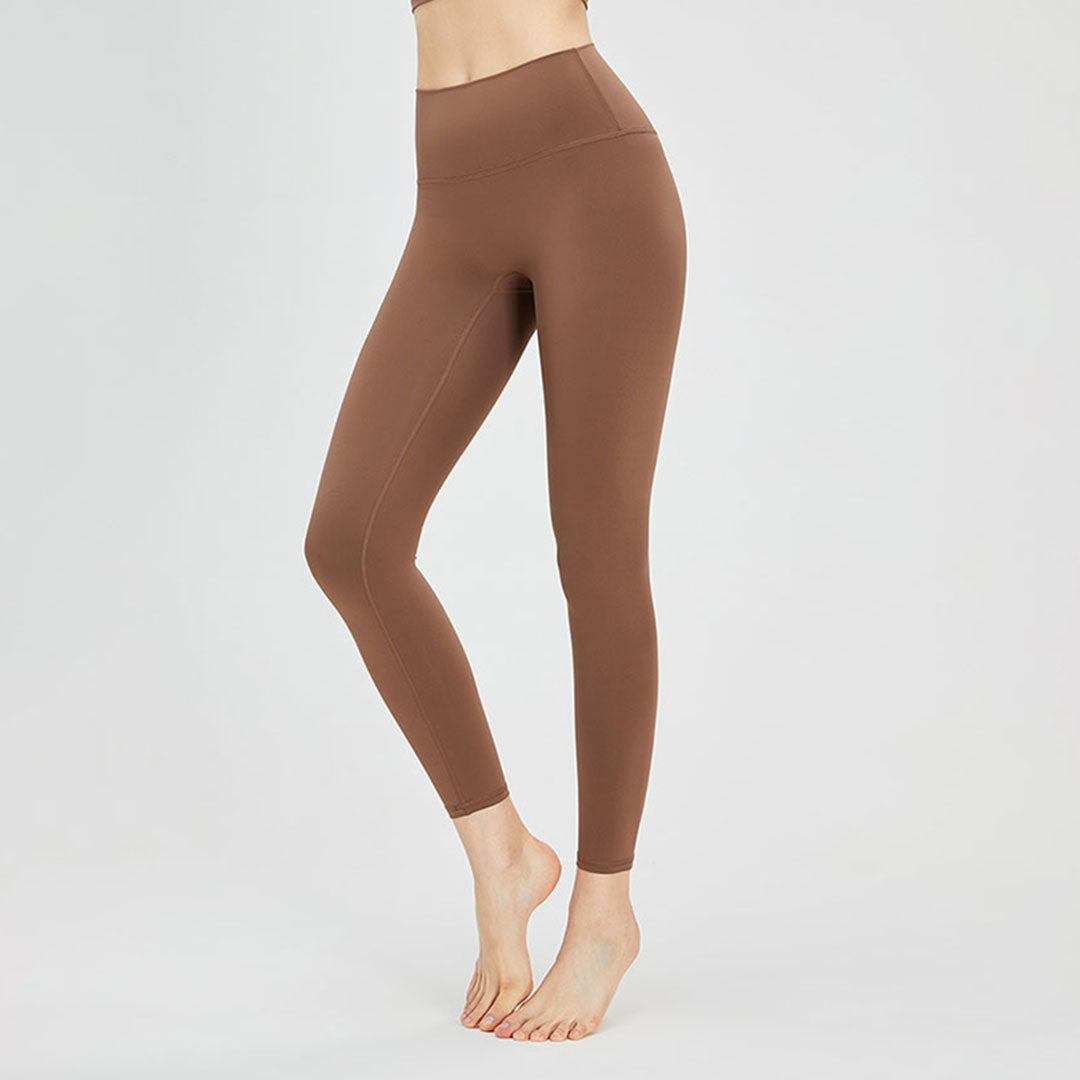 Leggings de yoga de sport taille haute de couleur unie