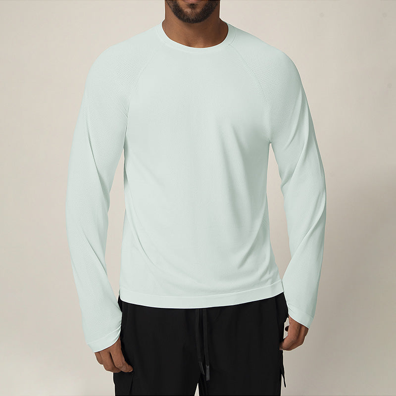 Men's round neck sports casual outdoor long sleeves