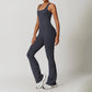 Tight fitting quick drying flared leg yoga jumpsuit