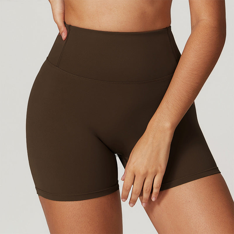 High-waisted hip-lifting skinny athletic shorts