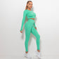 Seamless pleated yoga suit two-piece