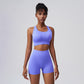 Seamless Quick drying high waist fitness yoga shorts set