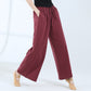 Solid loose lace-up casual pants