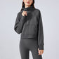 Half Zipper Stand Collar Thickened Warm Sweatshirt Jacket