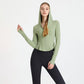 Cropped zipper, long-sleeved hooded top